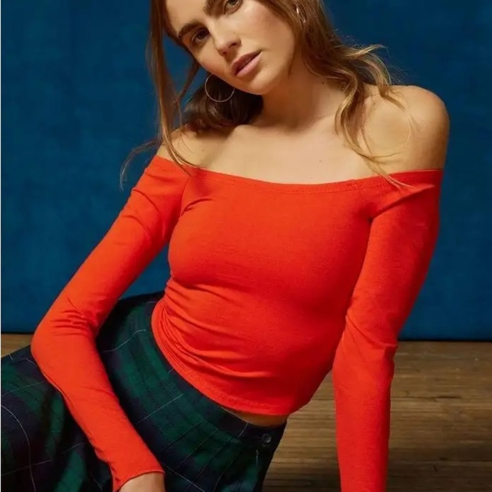 NWT BDG Off-Shoulder Orange Top